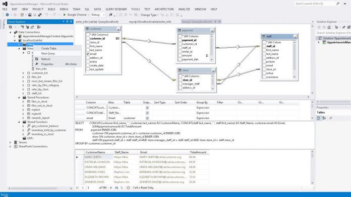 Отладка sql visual studio